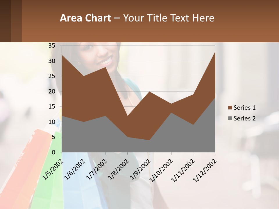 A Beautiful Woman Holding Shopping Bags In Her Hands PowerPoint Template