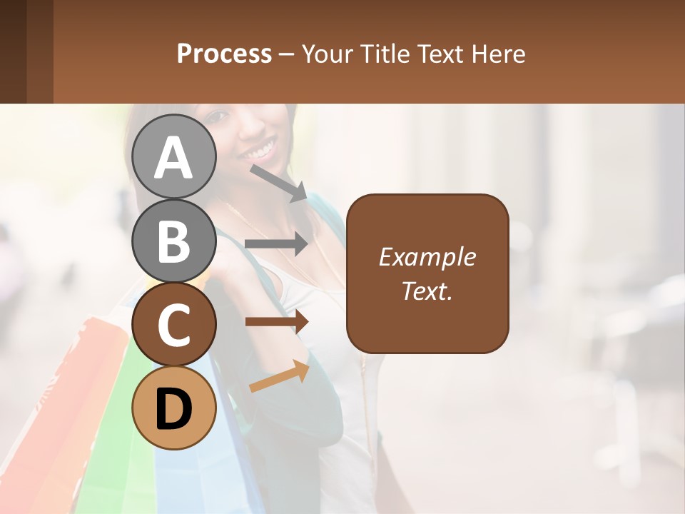 A Beautiful Woman Holding Shopping Bags In Her Hands PowerPoint Template