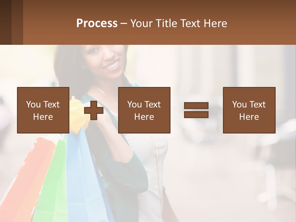 A Beautiful Woman Holding Shopping Bags In Her Hands PowerPoint Template