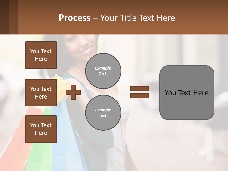 A Beautiful Woman Holding Shopping Bags In Her Hands PowerPoint Template