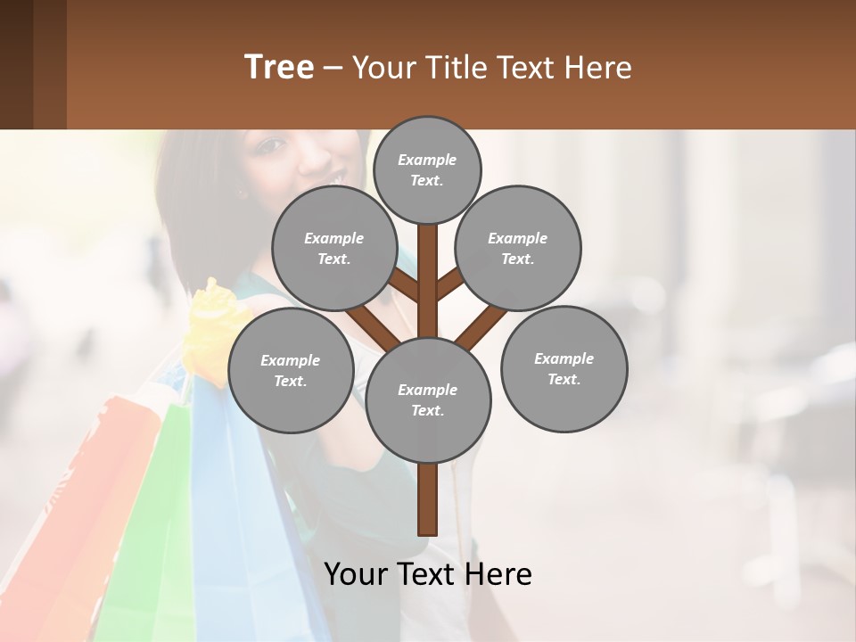 A Beautiful Woman Holding Shopping Bags In Her Hands PowerPoint Template