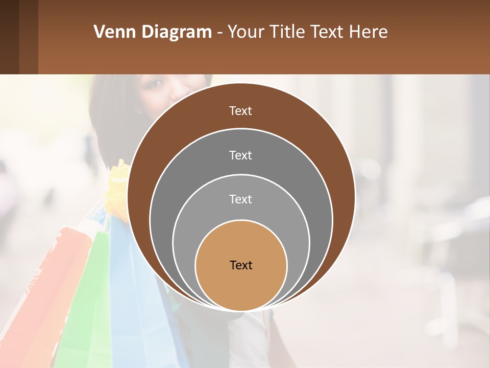 A Beautiful Woman Holding Shopping Bags In Her Hands PowerPoint Template