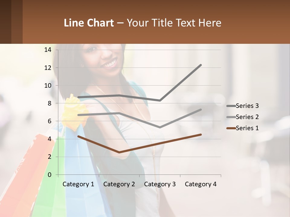 A Beautiful Woman Holding Shopping Bags In Her Hands PowerPoint Template