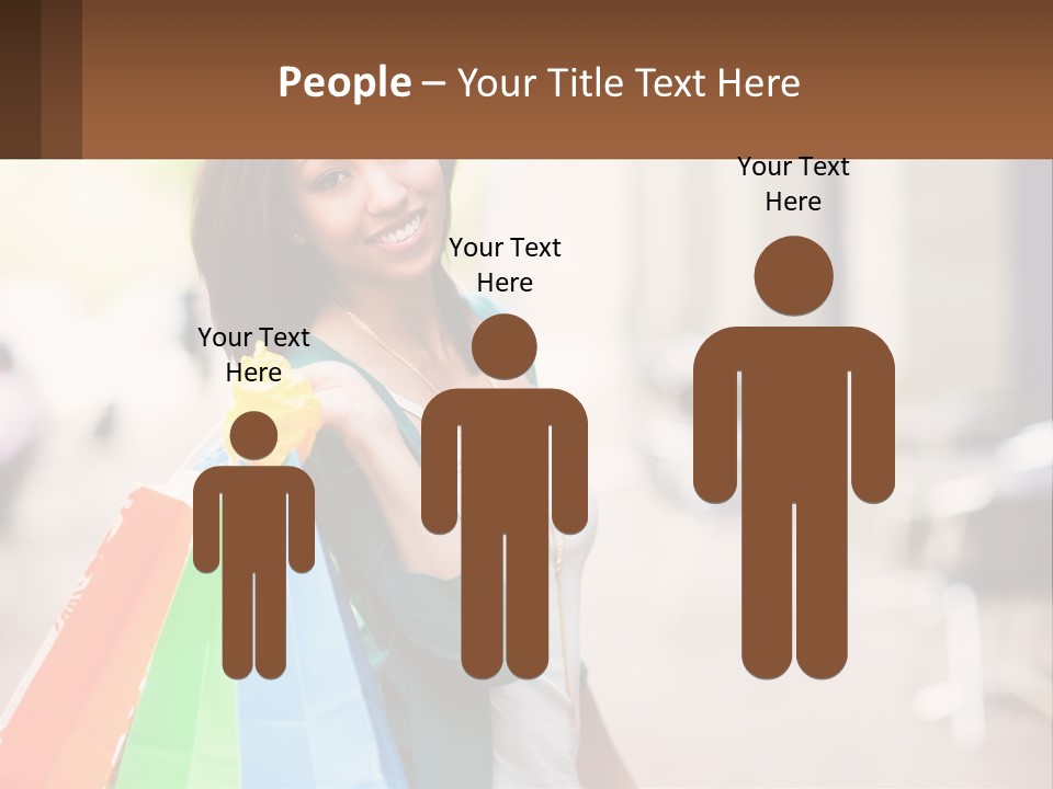 A Beautiful Woman Holding Shopping Bags In Her Hands PowerPoint Template