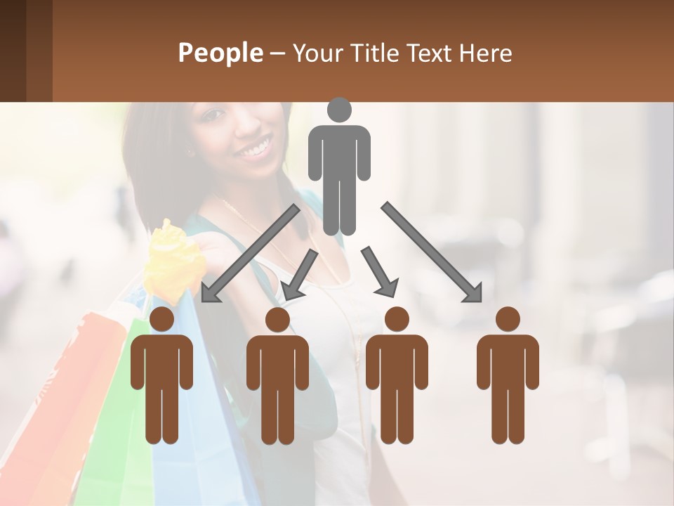 A Beautiful Woman Holding Shopping Bags In Her Hands PowerPoint Template