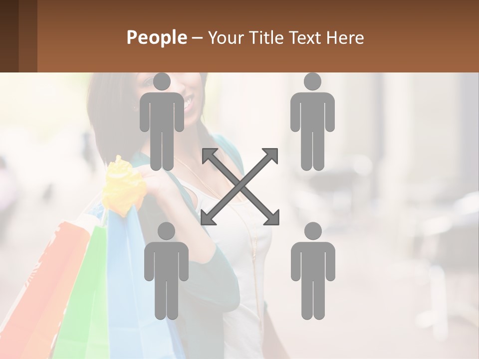 A Beautiful Woman Holding Shopping Bags In Her Hands PowerPoint Template