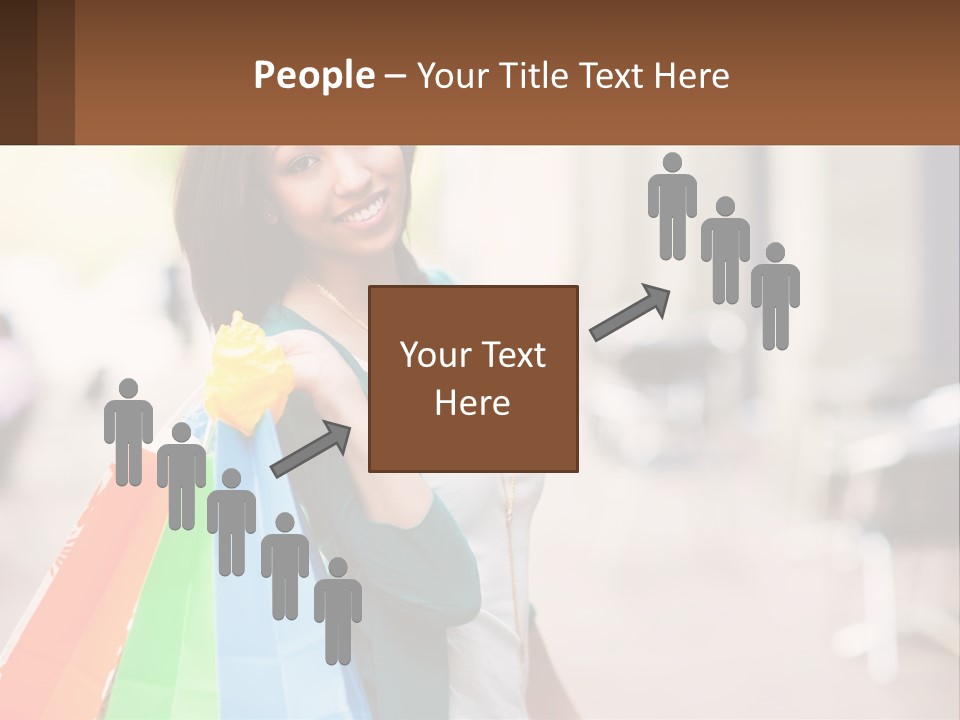 A Beautiful Woman Holding Shopping Bags In Her Hands PowerPoint Template