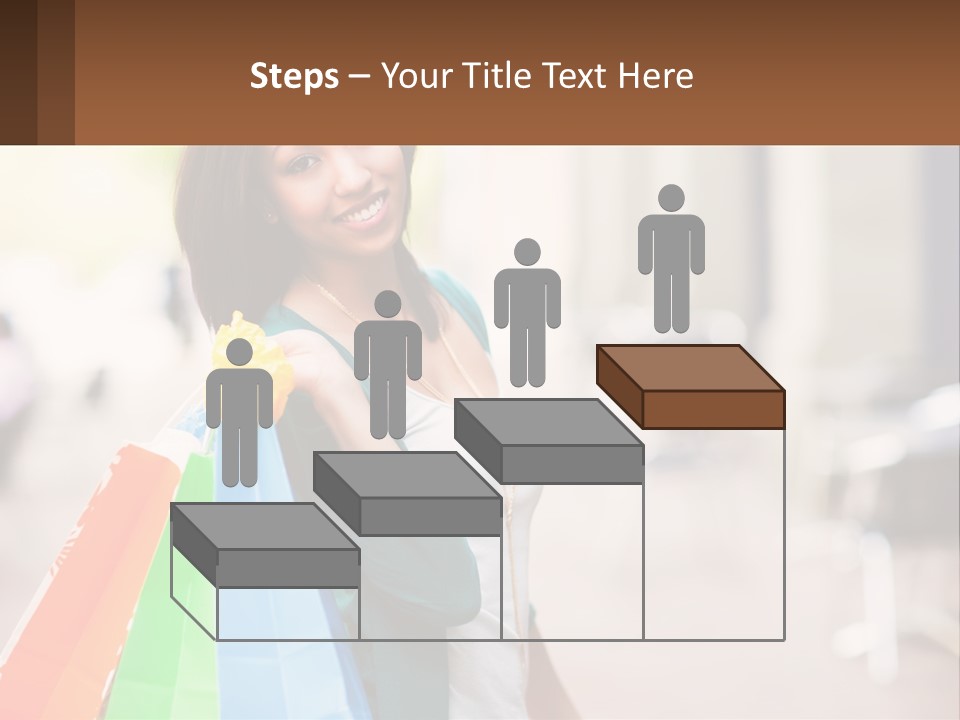 A Beautiful Woman Holding Shopping Bags In Her Hands PowerPoint Template