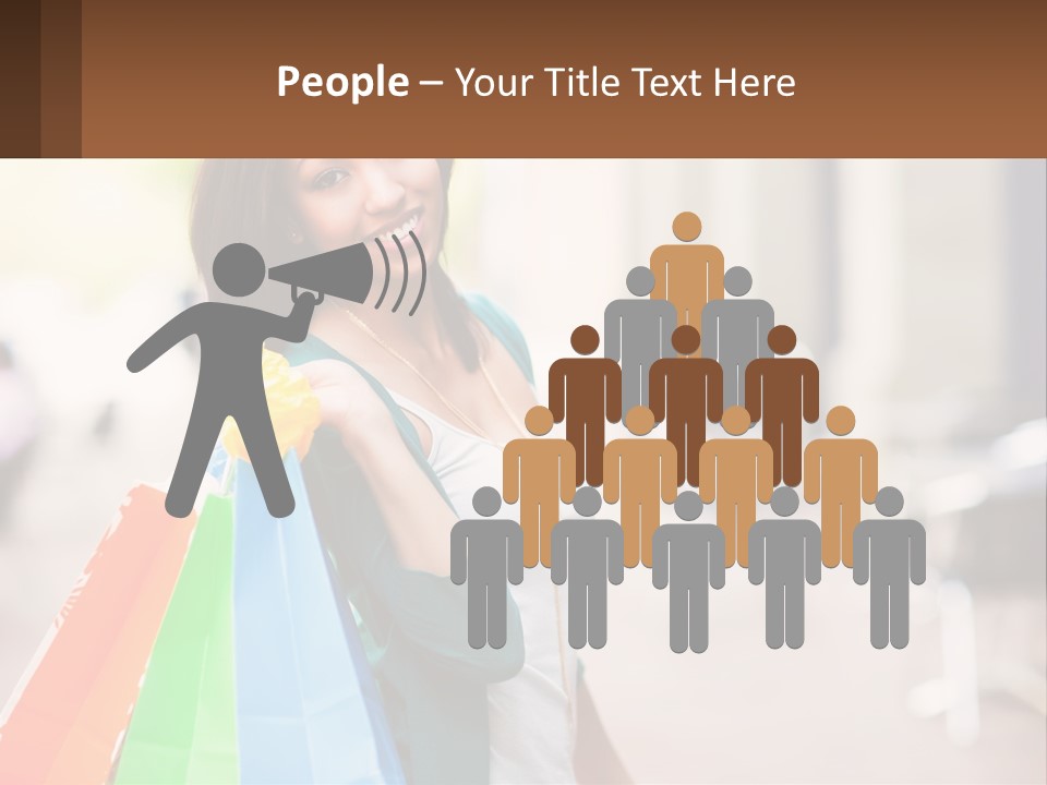 A Beautiful Woman Holding Shopping Bags In Her Hands PowerPoint Template