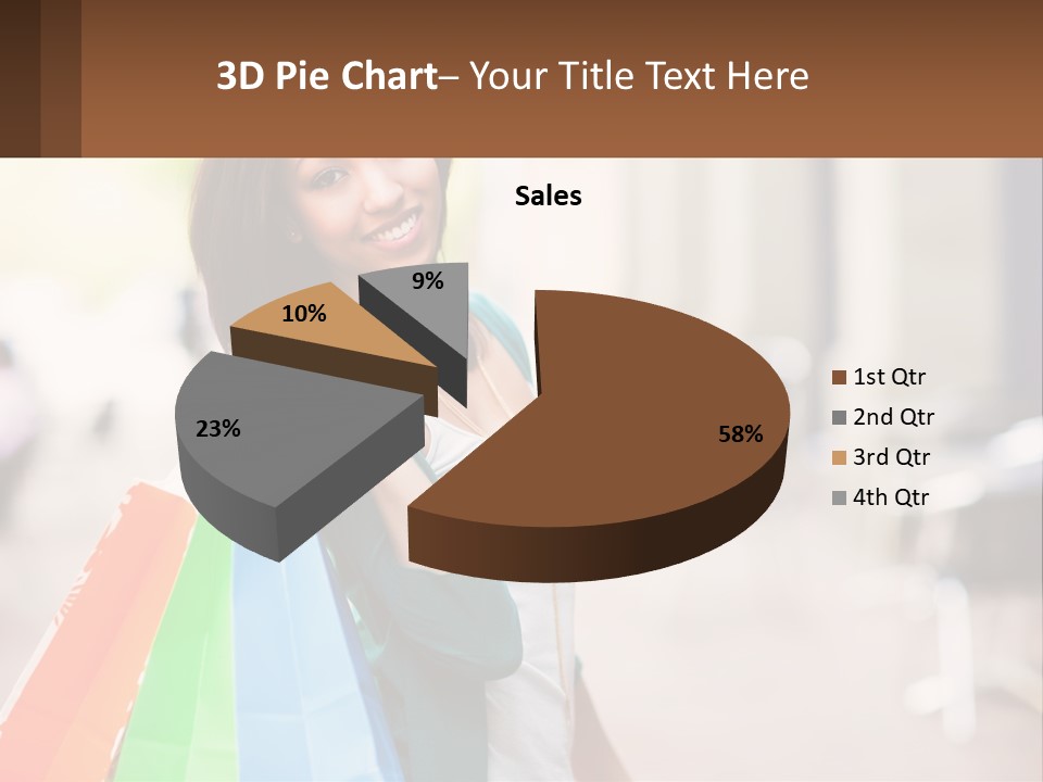 A Beautiful Woman Holding Shopping Bags In Her Hands PowerPoint Template