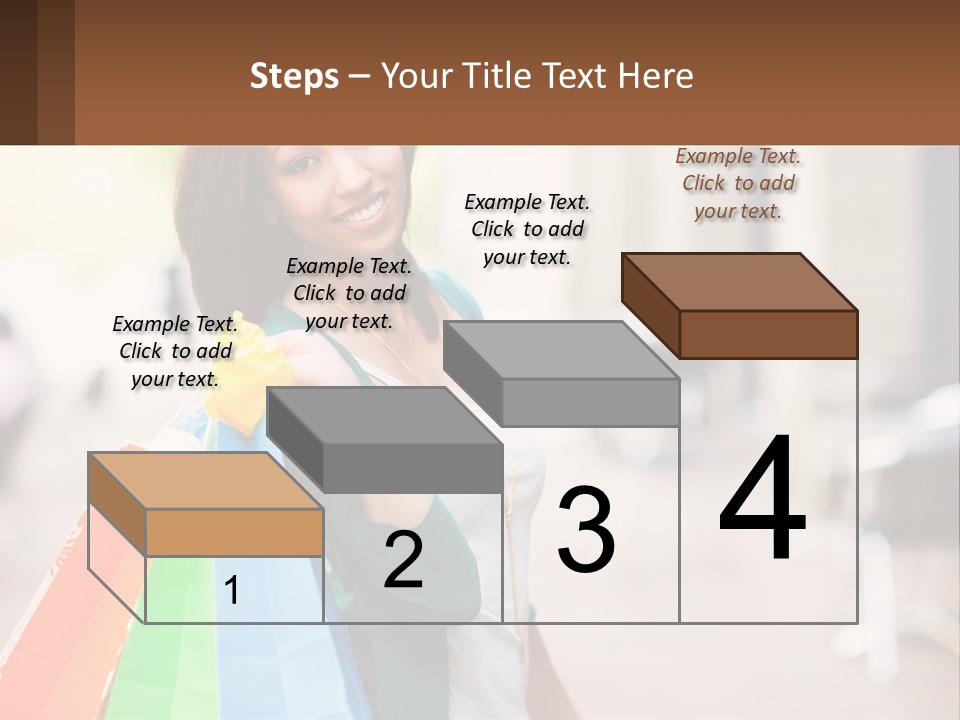 A Beautiful Woman Holding Shopping Bags In Her Hands PowerPoint Template