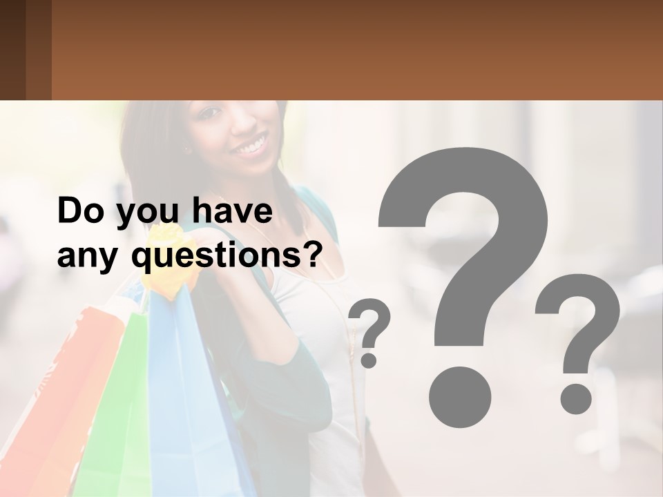 A Beautiful Woman Holding Shopping Bags In Her Hands PowerPoint Template