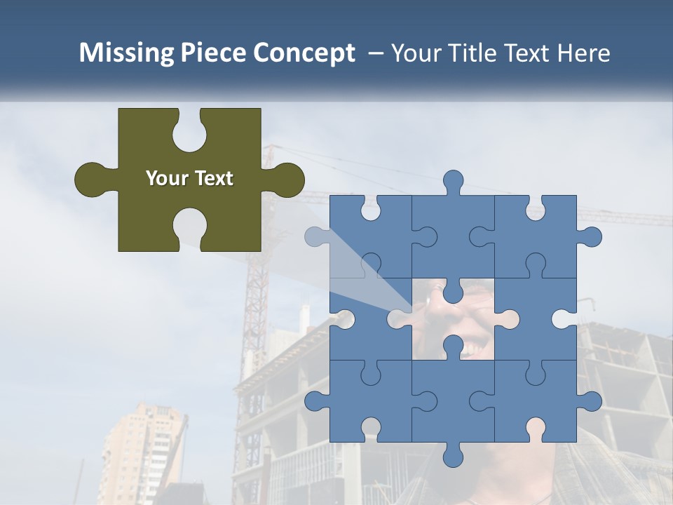 A Man Wearing A Hard Hat And Goggles In Front Of A Construction Site PowerPoint Template