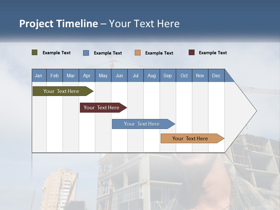 A Man Wearing A Hard Hat And Goggles In Front Of A Construction Site PowerPoint Template