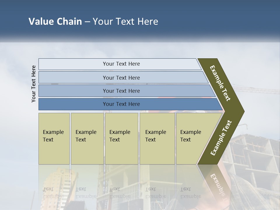 A Man Wearing A Hard Hat And Goggles In Front Of A Construction Site PowerPoint Template