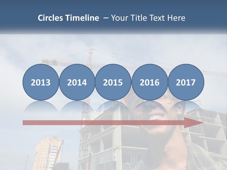 A Man Wearing A Hard Hat And Goggles In Front Of A Construction Site PowerPoint Template