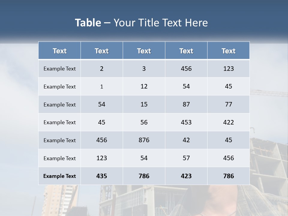 A Man Wearing A Hard Hat And Goggles In Front Of A Construction Site PowerPoint Template