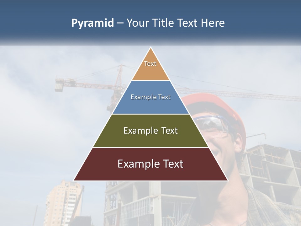 A Man Wearing A Hard Hat And Goggles In Front Of A Construction Site PowerPoint Template