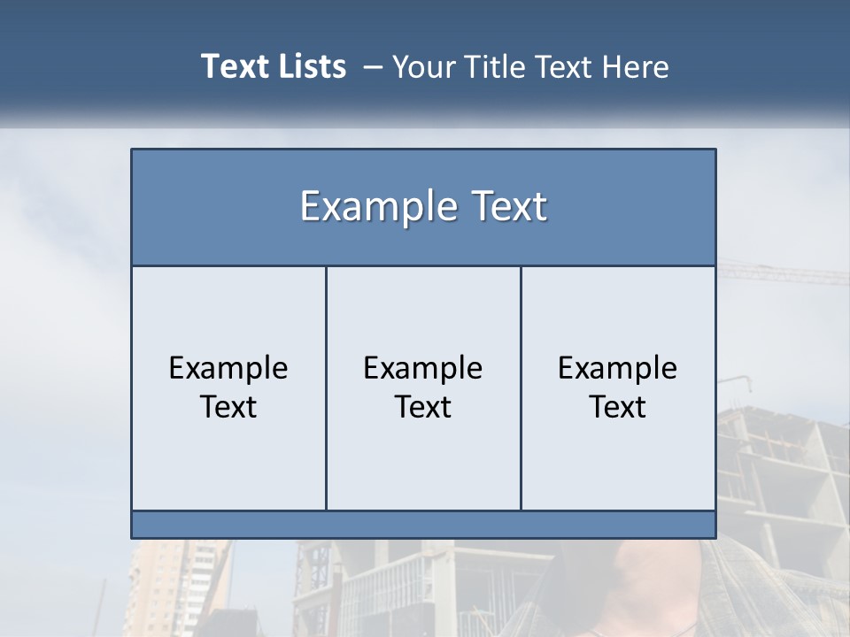 A Man Wearing A Hard Hat And Goggles In Front Of A Construction Site PowerPoint Template