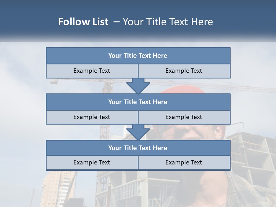 A Man Wearing A Hard Hat And Goggles In Front Of A Construction Site PowerPoint Template