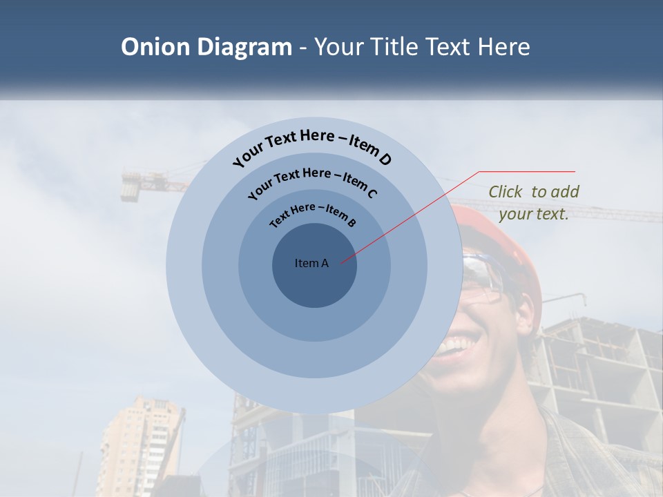 A Man Wearing A Hard Hat And Goggles In Front Of A Construction Site PowerPoint Template