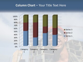 A Man Wearing A Hard Hat And Goggles In Front Of A Construction Site PowerPoint Template