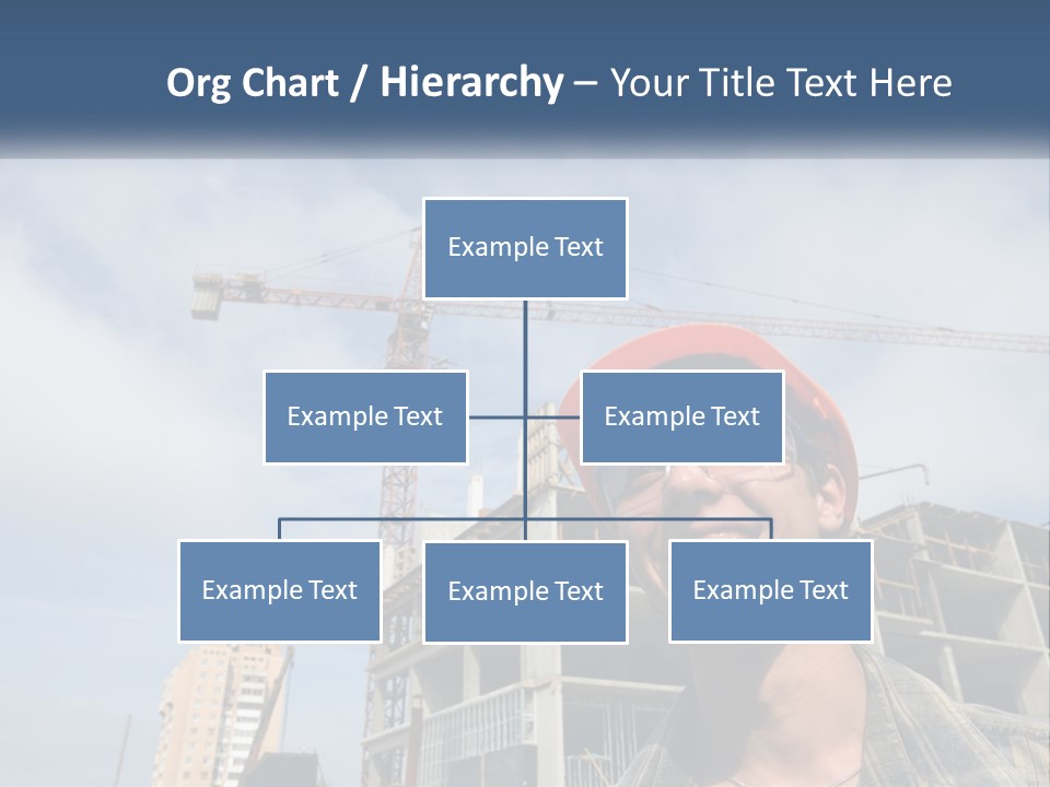 A Man Wearing A Hard Hat And Goggles In Front Of A Construction Site PowerPoint Template