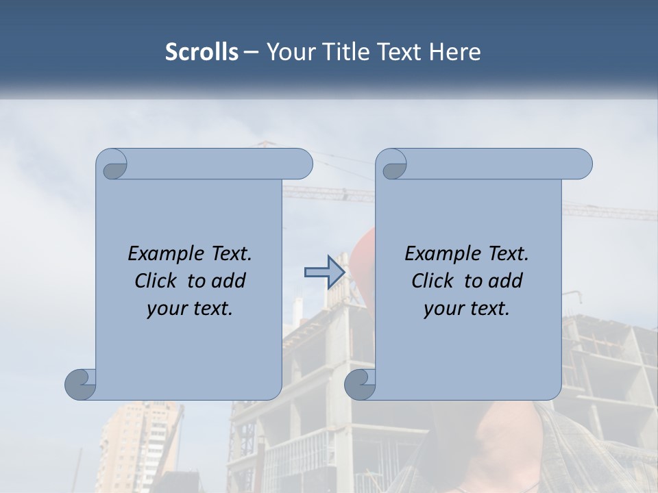 A Man Wearing A Hard Hat And Goggles In Front Of A Construction Site PowerPoint Template