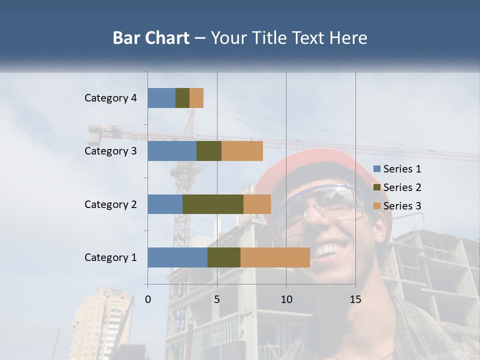 A Man Wearing A Hard Hat And Goggles In Front Of A Construction Site PowerPoint Template