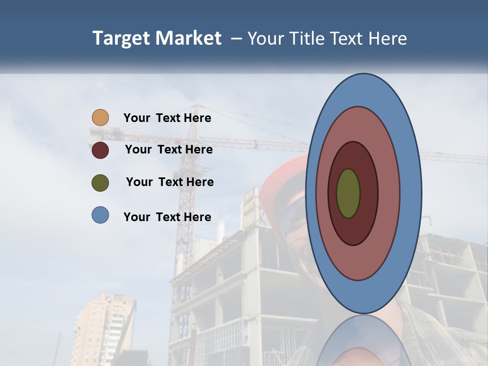 A Man Wearing A Hard Hat And Goggles In Front Of A Construction Site PowerPoint Template