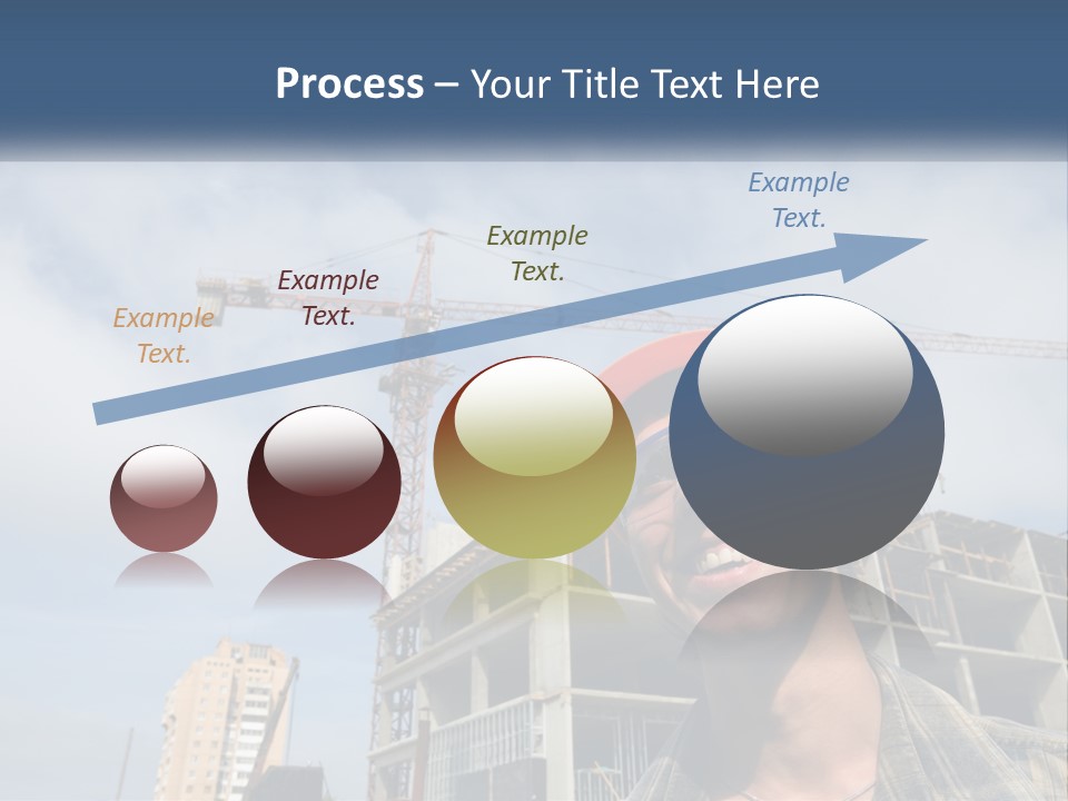 A Man Wearing A Hard Hat And Goggles In Front Of A Construction Site PowerPoint Template