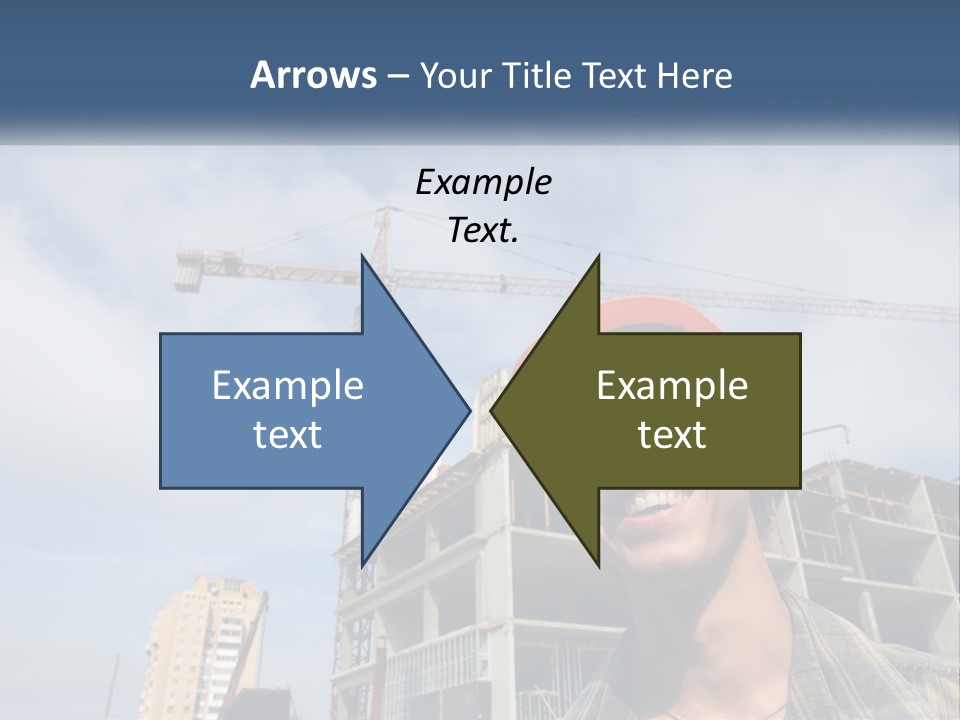 A Man Wearing A Hard Hat And Goggles In Front Of A Construction Site PowerPoint Template