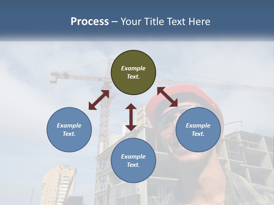 A Man Wearing A Hard Hat And Goggles In Front Of A Construction Site PowerPoint Template