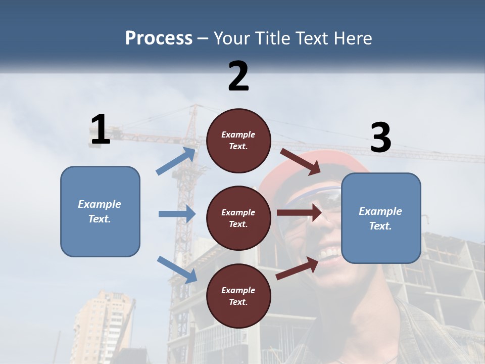 A Man Wearing A Hard Hat And Goggles In Front Of A Construction Site PowerPoint Template