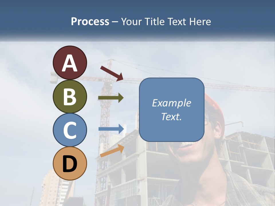 A Man Wearing A Hard Hat And Goggles In Front Of A Construction Site PowerPoint Template