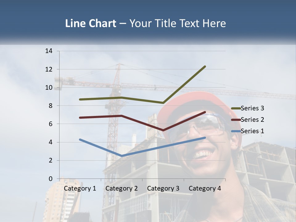 A Man Wearing A Hard Hat And Goggles In Front Of A Construction Site PowerPoint Template