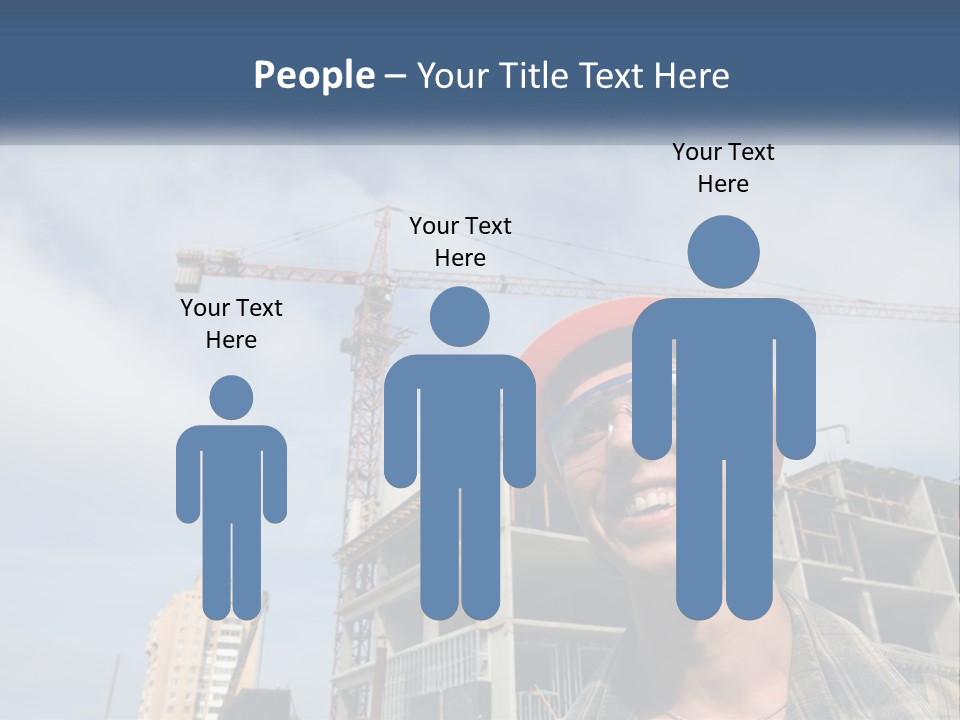 A Man Wearing A Hard Hat And Goggles In Front Of A Construction Site PowerPoint Template
