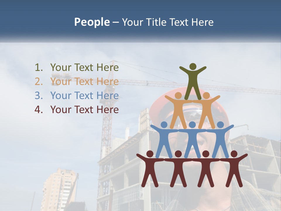 A Man Wearing A Hard Hat And Goggles In Front Of A Construction Site PowerPoint Template