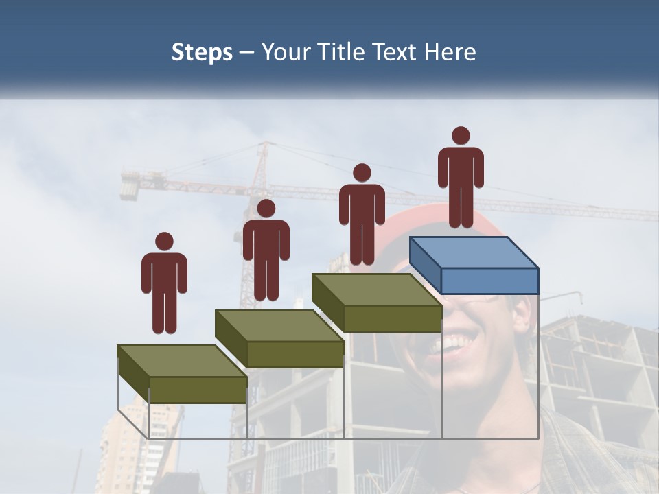A Man Wearing A Hard Hat And Goggles In Front Of A Construction Site PowerPoint Template