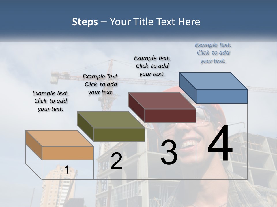 A Man Wearing A Hard Hat And Goggles In Front Of A Construction Site PowerPoint Template