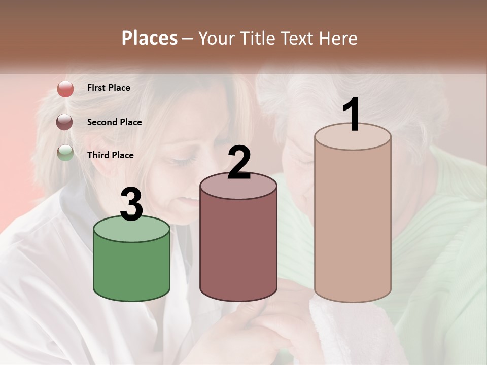 A Woman And An Older Woman Looking At A Cell Phone PowerPoint Template