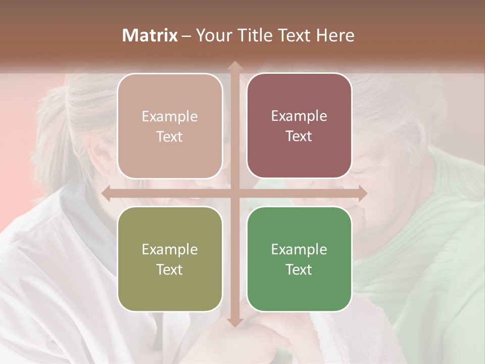 A Woman And An Older Woman Looking At A Cell Phone PowerPoint Template