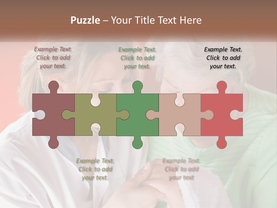 A Woman And An Older Woman Looking At A Cell Phone PowerPoint Template