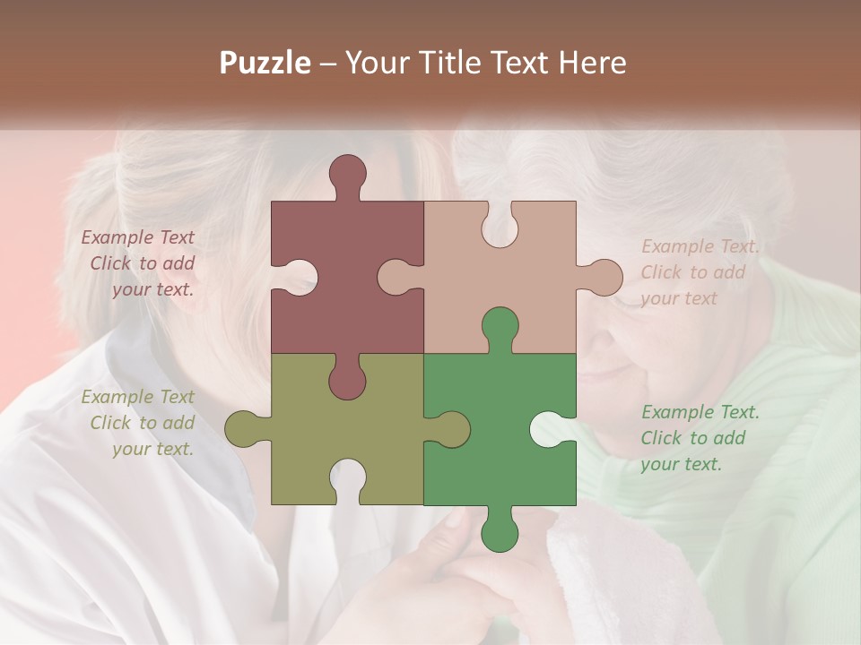 A Woman And An Older Woman Looking At A Cell Phone PowerPoint Template