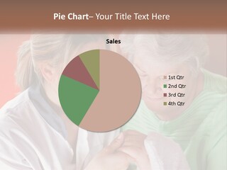 A Woman And An Older Woman Looking At A Cell Phone PowerPoint Template