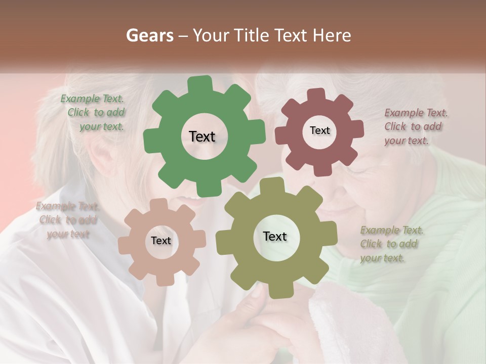 A Woman And An Older Woman Looking At A Cell Phone PowerPoint Template