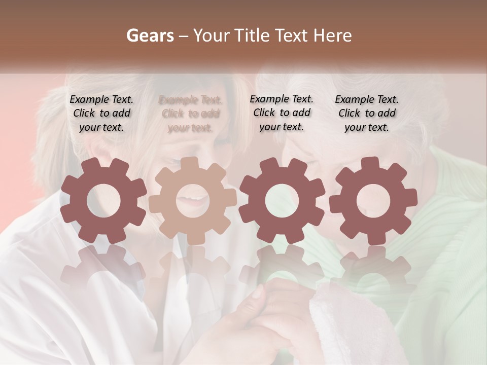 A Woman And An Older Woman Looking At A Cell Phone PowerPoint Template