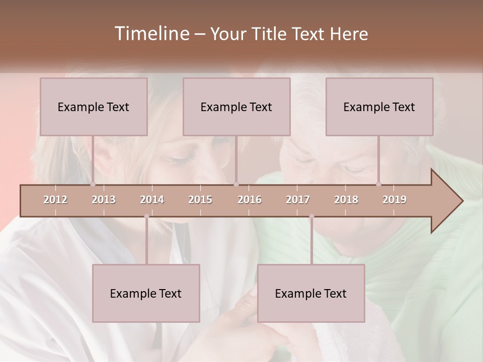 A Woman And An Older Woman Looking At A Cell Phone PowerPoint Template