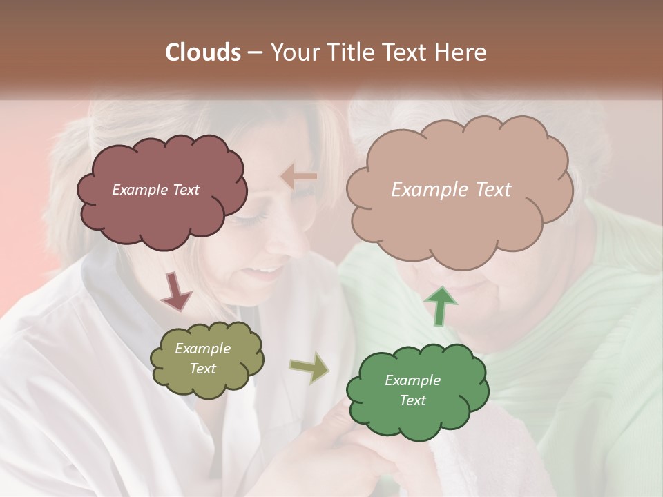 A Woman And An Older Woman Looking At A Cell Phone PowerPoint Template