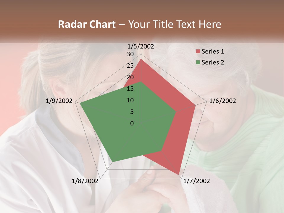 A Woman And An Older Woman Looking At A Cell Phone PowerPoint Template